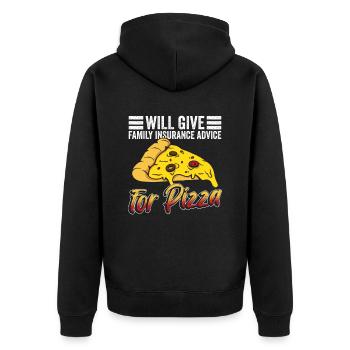 Familienversicherungsagenten-design Für - Unisex Premium Organic Zip Hoodie - black - Back - Nico (187cm)