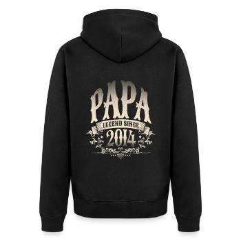 Papa Legend depuis 2014 Cadeau pour les pères fiers - Veste à capuche bio Premium Unisexe - noir - Dos - Nico (187cm)