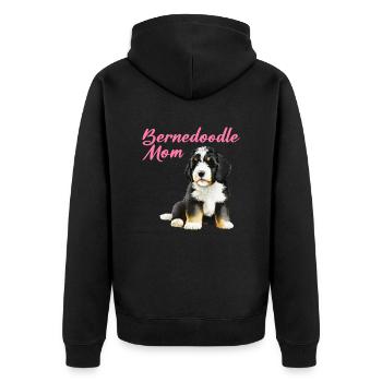 Bernedoodle Mom - Unisex Premium Organic Zip Hoodie - black - Back - Nico (187cm)
