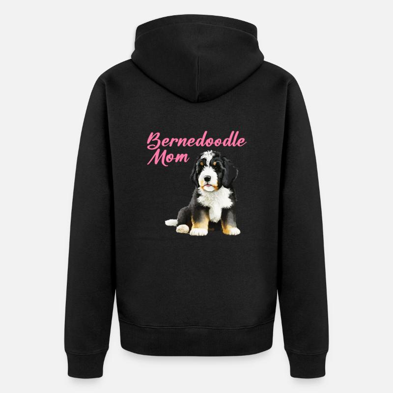bernedoodle mom - Unisex Premium Bio Zip Hoodie - Schwarz