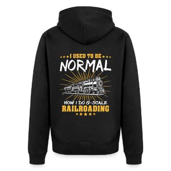 Gartenbahn Spur G Modelleisenbahn - Unisex Premium Bio Zip Hoodie - Schwarz - Hinten - Nico (187cm)