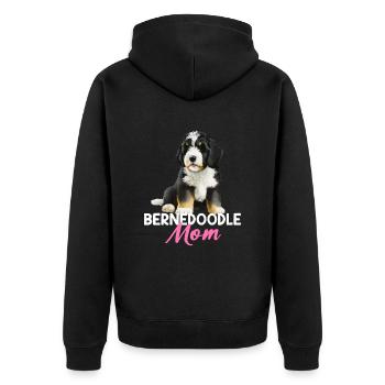 Bernedoodle Mom - Unisex Premium Organic Zip Hoodie - black - Back - Nico (187cm)