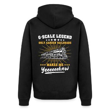 Gartenbahn Legende Garteneisenbahn Spur G - Unisex Premium Bio Zip Hoodie - Schwarz - Hinten - Nico (187cm)