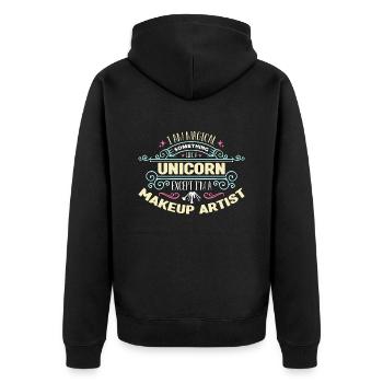 Maquilleuse Je suis magique Quelque chose d’esthéticienne - Veste à capuche bio Premium Unisexe - noir - Dos - Nico (187cm)