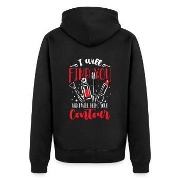 Maquilleur Je te trouverai et moi Cosmétologue - Veste à capuche bio Premium Unisexe - noir - Dos - Nico (187cm)