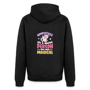 Amputation Amputation Prosthesis Gift - Unisex Premium Organic Zip Hoodie - black - Back - Nico (187cm)