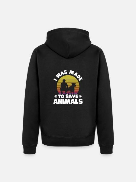 Tierrettung - Unisex Premium Bio Zip Hoodie - Schwarz