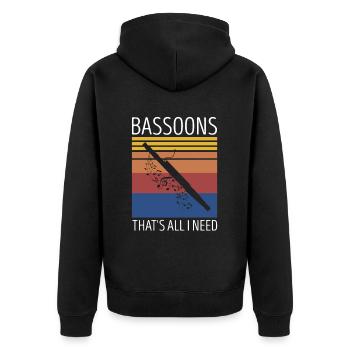 Fagottrohr für Fagottist und Fagottorchester - Unisex Premium Bio Zip Hoodie - Schwarz - Hinten - Nico (187cm)
