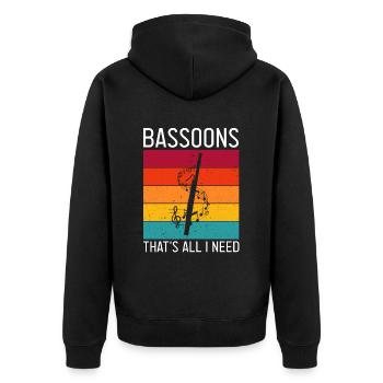 Fagottist für Fagottorchester und Fagottist - Unisex Premium Bio Zip Hoodie - Schwarz - Hinten - Nico (187cm)