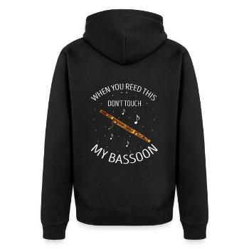 Conception d’instruments à vent bassoniste pour bassoniste - Veste à capuche bio Premium Unisexe - noir - Dos - Nico (187cm)