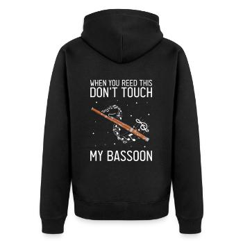 Basson pour basson anches et bassoniste - Veste à capuche bio Premium Unisexe - noir - Dos - Nico (187cm)