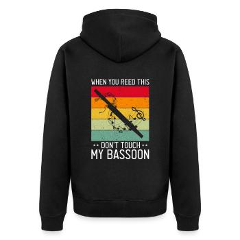 Fagottrohr für Fagottist und Fagottorchester - Unisex Premium Bio Zip Hoodie - Schwarz - Hinten - Nico (187cm)