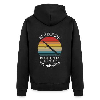 Basson pour basson anches et bassoniste - Veste à capuche bio Premium Unisexe - noir - Dos - Nico (187cm)