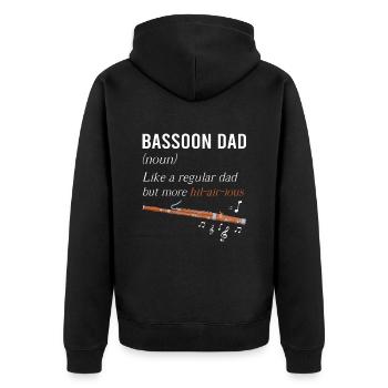 Fagottist für Fagottorchester und Fagottist - Unisex Premium Bio Zip Hoodie - Schwarz - Hinten - Nico (187cm)