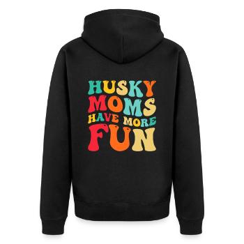 Les mamans Husky ont plus de plaisir - Veste à capuche bio Premium Unisexe - noir - Dos - Nico (187cm)