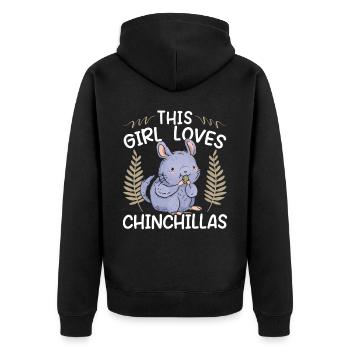 Cette fille aime les chinchillas rongeurs animaux de compagnie chinchilla - Veste à capuche bio Premium Unisexe - noir - Dos - Nico (187cm)