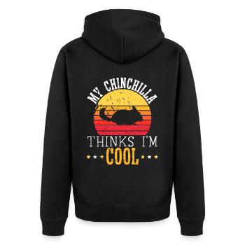Chinchilla-Liebhaber Nagetier Tier Chinchilla-Besitzer - Unisex Premium Bio Zip Hoodie - Schwarz - Hinten - Nico (187cm)