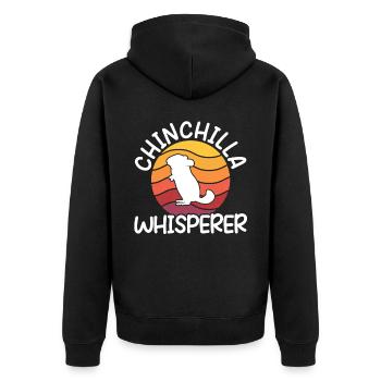 Chinchilla-Liebhaber Nagetier Tier Chinchilla Besitzer - Unisex Premium Bio Zip Hoodie - Schwarz - Hinten - Nico (187cm)