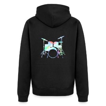 Drummers Drummers Drummers Drummers - Unisex Premium Organic Zip Hoodie - black - Back - Nico (187cm)