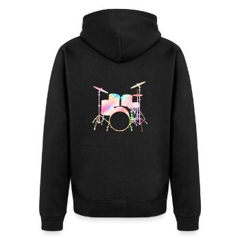 Drummers Drummers Drummers Drummers - Unisex Premium Organic Zip Hoodie - black - Back - Nico (187cm)