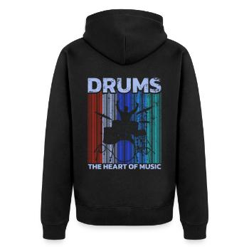 Drummers Drummers Drummers Drummers - Unisex Premium Organic Zip Hoodie - black - Back - Nico (187cm)