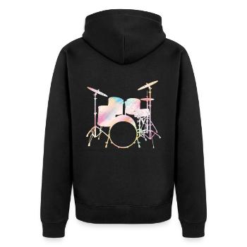 Drummers Drummers Drummers Drummers - Unisex Premium Organic Zip Hoodie - black - Back - Nico (187cm)