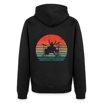 Drummers Drummers Drummers Drummers - Unisex Premium Organic Zip Hoodie - black - Back - Nico (187cm)