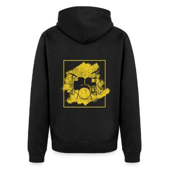 Drummers Drummers Drummers Drummers - Unisex Premium Organic Zip Hoodie - black - Back - Nico (187cm)