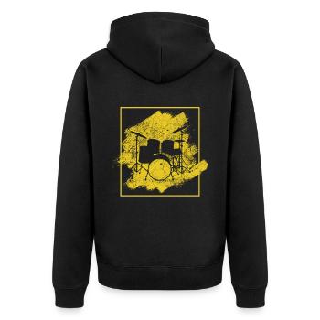 Drummers Drummers Drummers Drummers - Unisex Premium Organic Zip Hoodie - black - Back - Nico (187cm)