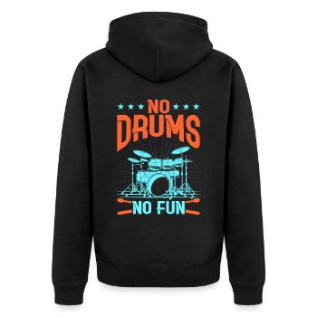 Drummers Drummers Drummers Drummers - Unisex Premium Organic Zip Hoodie - black - Back - Nico (187cm)