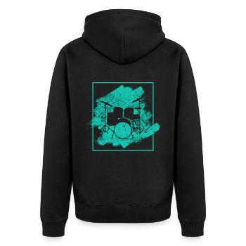 Drummers Drummers Drummers Drummers - Unisex Premium Organic Zip Hoodie - black - Back - Nico (187cm)