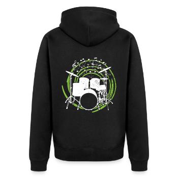 Drummers Drummers Drummers Drummers - Unisex Premium Organic Zip Hoodie - black - Back - Nico (187cm)