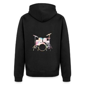 Drummers Drummers Drummers Drummers - Unisex Premium Organic Zip Hoodie - black - Back - Nico (187cm)