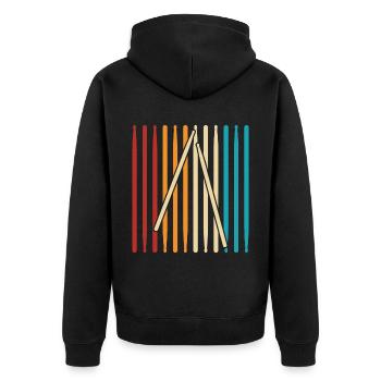 Drummers Drummers Drummers Drummers - Unisex Premium Organic Zip Hoodie - black - Back - Nico (187cm)