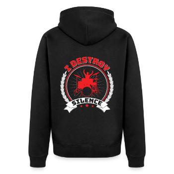 Drummers Drummers Drummers Drummers - Unisex Premium Organic Zip Hoodie - black - Back - Nico (187cm)