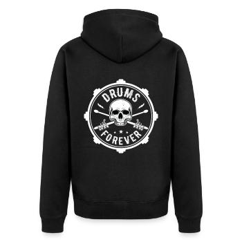 Drummers Drummers Drummers Drummers - Unisex Premium Organic Zip Hoodie - black - Back - Nico (187cm)
