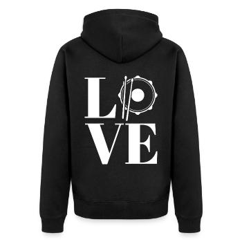 Drummers Drummers Drummers Drummers - Unisex Premium Organic Zip Hoodie - black - Back - Nico (187cm)