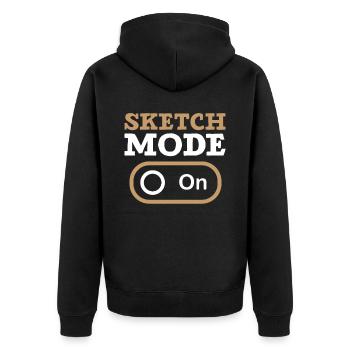 Skizzieren Zeichnen Kritzeln Zeichnen Zeichner - Unisex Premium Bio Zip Hoodie - Schwarz - Hinten - Nico (187cm)