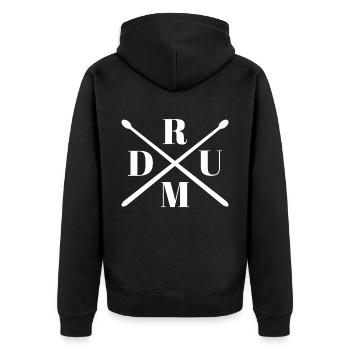 Drummers Drummers Drummers Drummers - Unisex Premium Organic Zip Hoodie - black - Back - Nico (187cm)