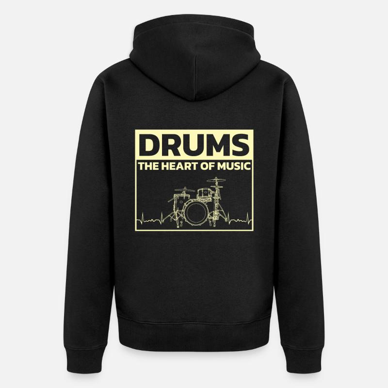 Drummers Drummers Drummers Drummers - Unisex Premium Organic Zip Hoodie - black