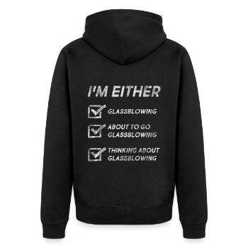 Funny Glassblowing Quotes Glassblowing Lovers - Unisex Premium Organic Zip Hoodie - black - Back - Nico (187cm)