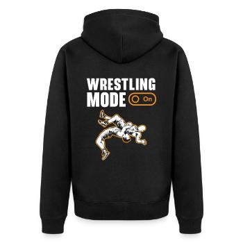 Wrestling Fan Wrestler Wrestle Grappling Wrestling - Unisex Premium Organic Zip Hoodie - black - Back - Nico (187cm)