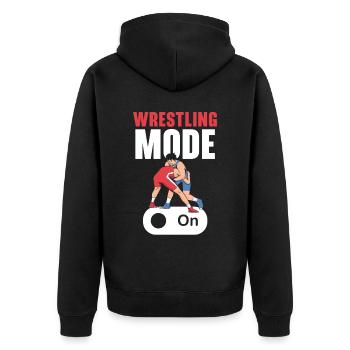 Wrestling Fan Wrestler Wrestle Grappling Wrestling - Unisex Premium Organic Zip Hoodie - black - Back - Nico (187cm)