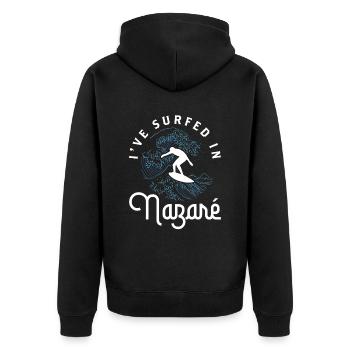 J’ai surfé à Nazaré Surfer Surfer Surfing - Veste à capuche bio Premium Unisexe - noir - Dos - Nico (187cm)