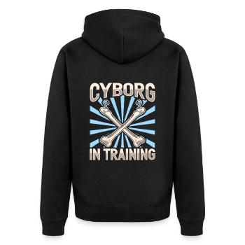 Cyborg in training - New hip - Unisex Premium Organic Zip Hoodie - black - Back - Nico (187cm)
