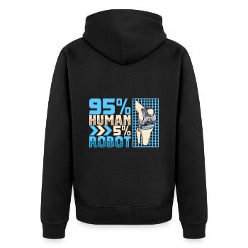 5 percent robot - knee surgery - Unisex Premium Organic Zip Hoodie - black - Back - Nico (187cm)