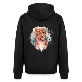 Mignon Somali Cat Fleur Crown Cats Chaton de compagnie - Veste à capuche bio Premium Unisexe - noir - Dos - Nico (187cm)