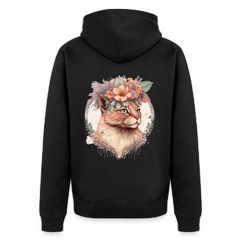 Mignon Singapura Cat Fleur Crown Cats Chaton de compagnie - Veste à capuche bio Premium Unisexe - noir - Dos - Nico (187cm)