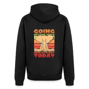 Draußen Zu Gehen, Fühlt Sich Heute Faul An - Unisex Premium Bio Zip Hoodie - Schwarz - Hinten - Nico (187cm)