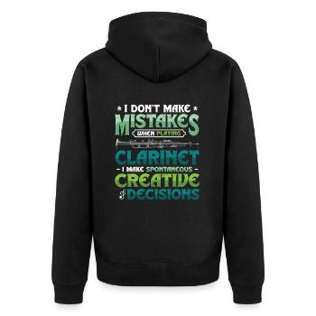 Clarinetist, makes spontaneous creativity - Unisex Premium Organic Zip Hoodie - black - Back - Nico (187cm)